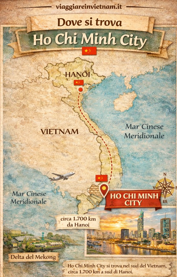 la cartina di dove si trova ho chi minh city