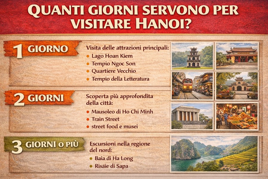 infografica su quanti giorni servono per visitare hanoi